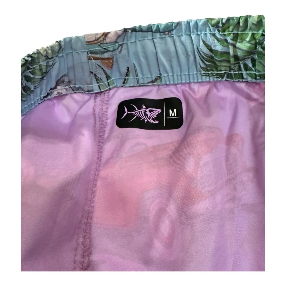Psycho Tuna Men’s Swim Trunks Size M – Classic Car Print